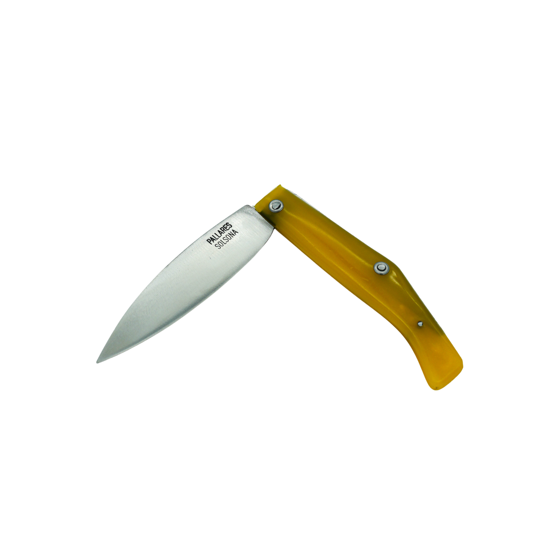 Semi folded view of the Pallares Solsona Pocket Knife Comun 10cm Carbon Steel Plastic Handle