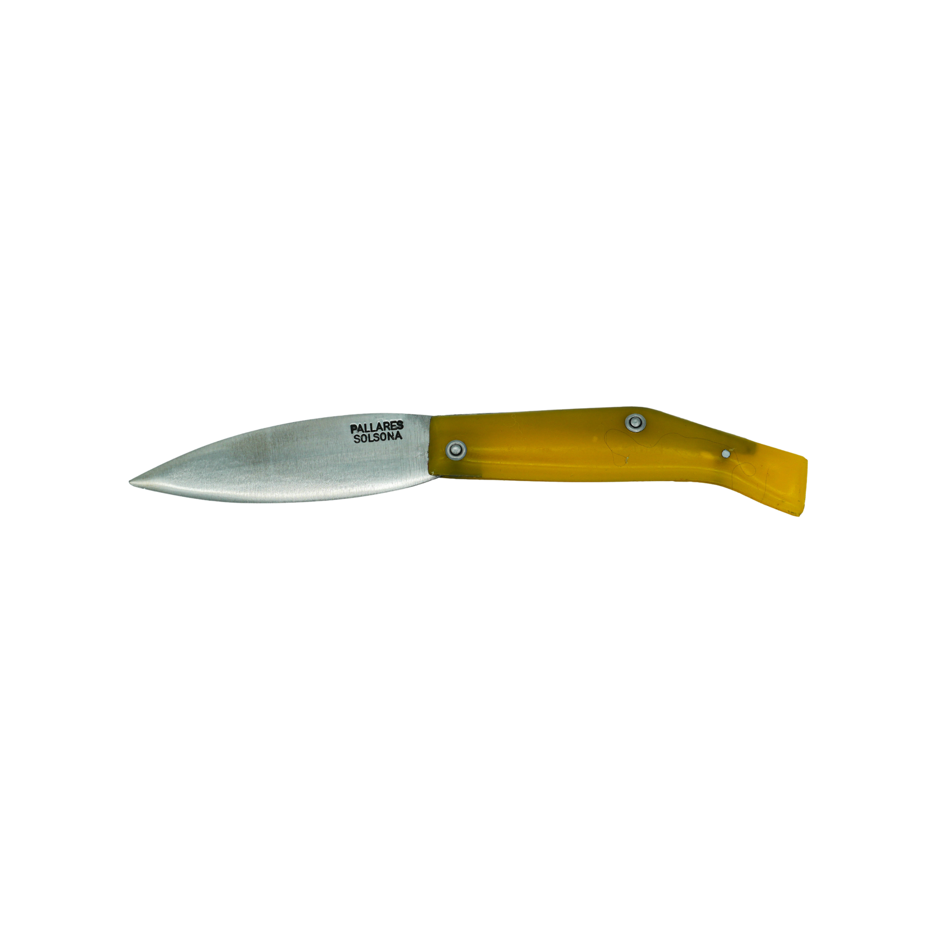 Side view of the unfolded knife from the Pallares Solsona Pocket Knife Comun 8cm Carbon Steel Plastic Handle