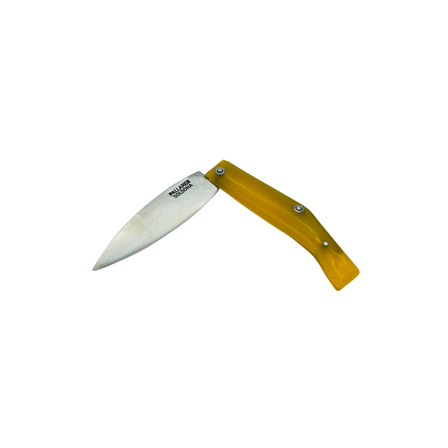 Semi folded view of the Pallares Solsona Pocket Knife Comun 8cm Carbon Steel Plastic Handle