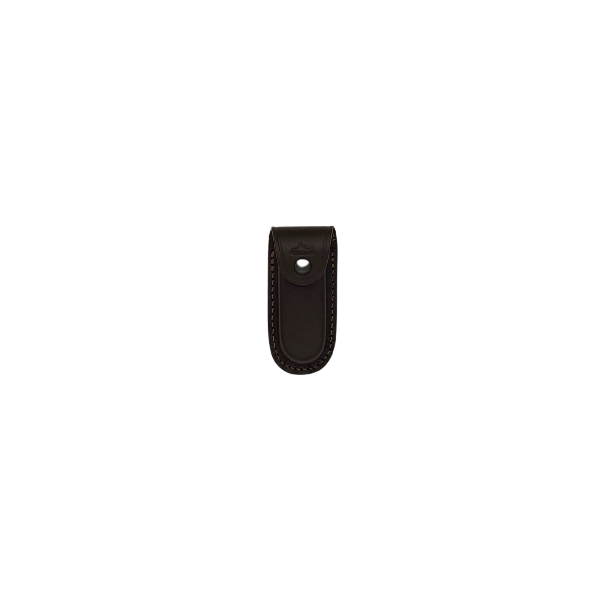 Pallares Solsona pocket knife leather pouched front view closed 
