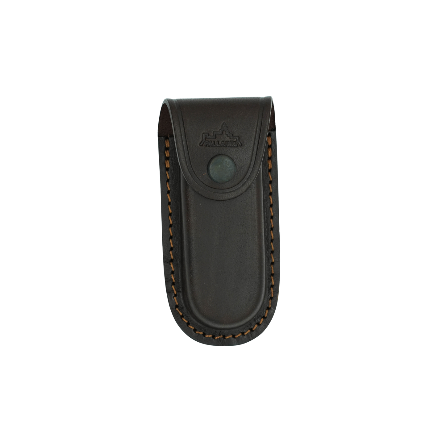 Close up on the leather pouch from Pallares Solsona Pocket Knife Leather Pouch