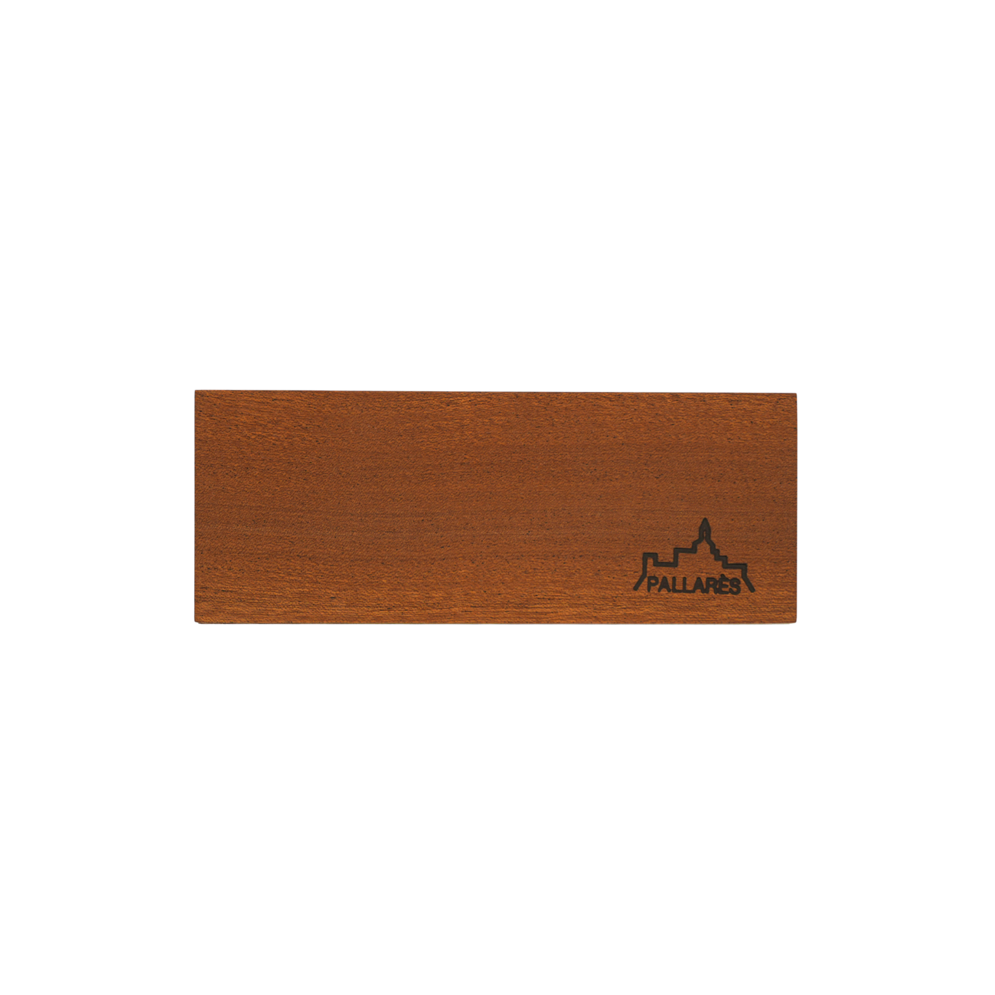 Close wooden box with a logo that is the Pallares Solsona Pocket Knife Wood Gift Box
