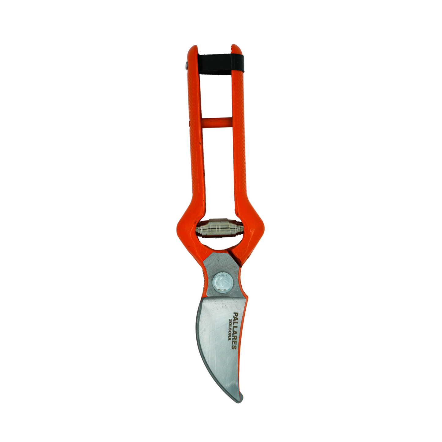 Tip down view of the Pallares Solsona Pruning Shears 22cm Classic Blade Carbon Steel Red Handle
