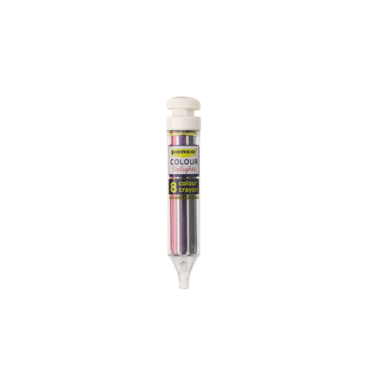 Penco 8 colour crayon pen front view stood upright