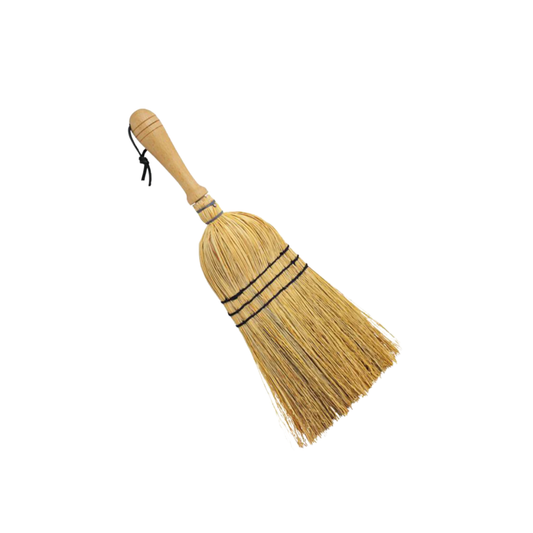 Redecker hand brush stitched with beech wood handle front view with handle and bristles
