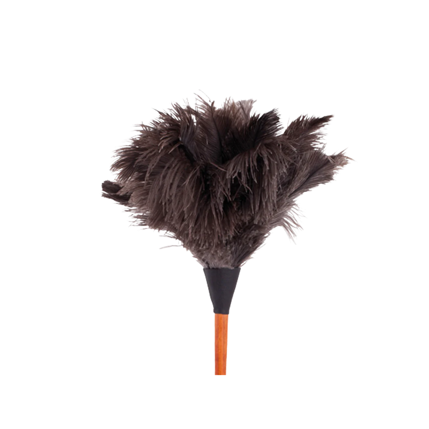 Close up of Redecker Ostrichg feather duster 50cm brown feathers
