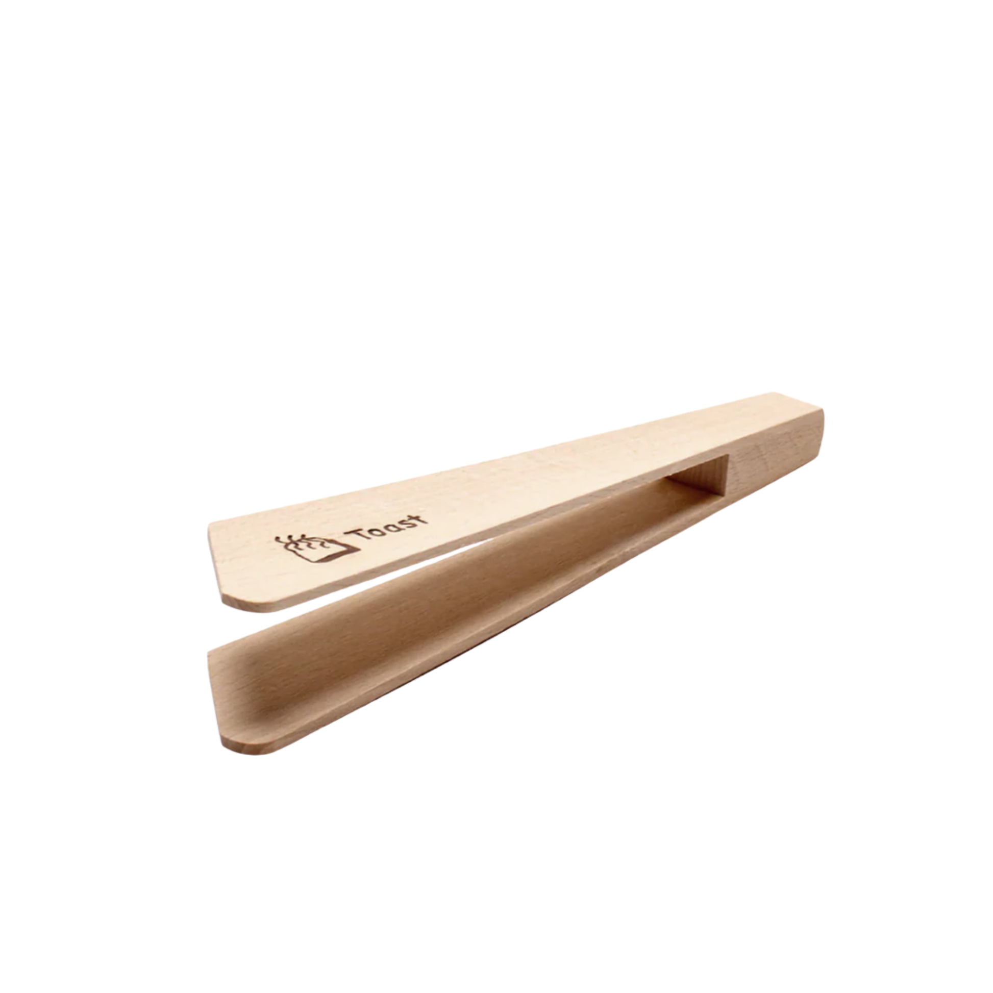Redecker wooden toast tongs close up side view
