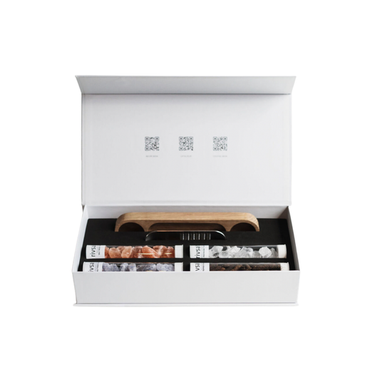 Rivsalt Gift Box of Salt & Pepper Gourmet Tasters in packaging box 