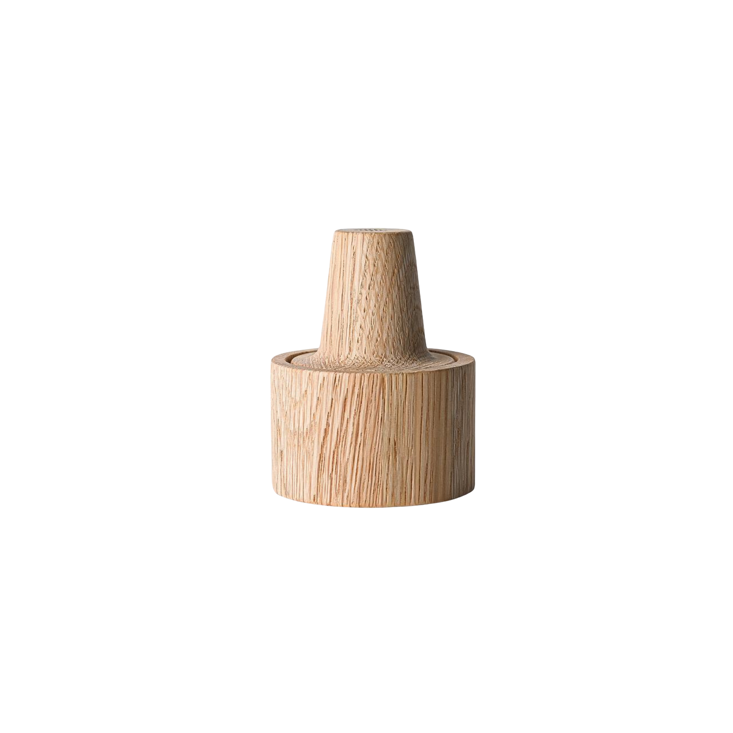 Rivsalt salt and spice mortar crush in oak wood with stainless steel blades, a compact manual grinder designed for crushing rock salt and dried spices. Includes a small cleaning brush and comes in a Swedish-designed cardboard gift box.