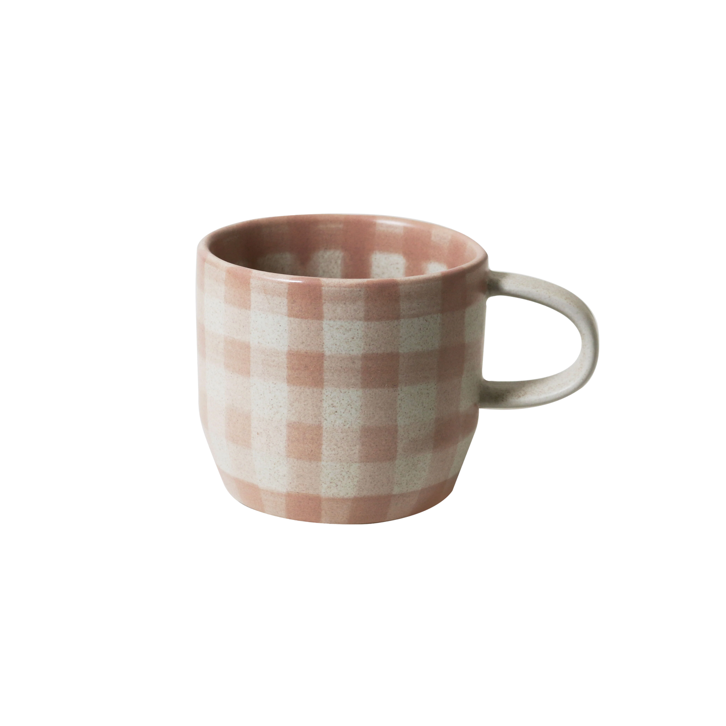 Robert Gordon cats pyjamas mug soft terracotta check side view