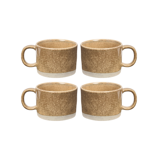 Side view of the Robert Gordon Mineral Mugs (set of 4) Zircon featuring reactive glaze finish over an earthly clay body durable stoneware.