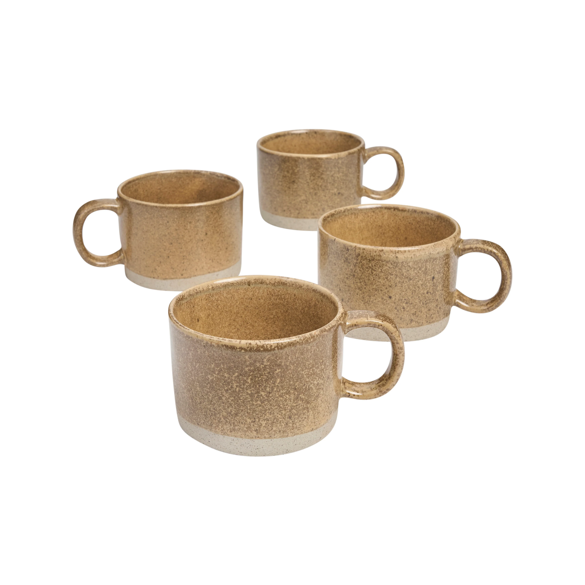 Semi top view of the Robert Gordon Mineral Mugs (set of 4) Zircon featuring reactive glaze finish over an earthly clay body durable stoneware.