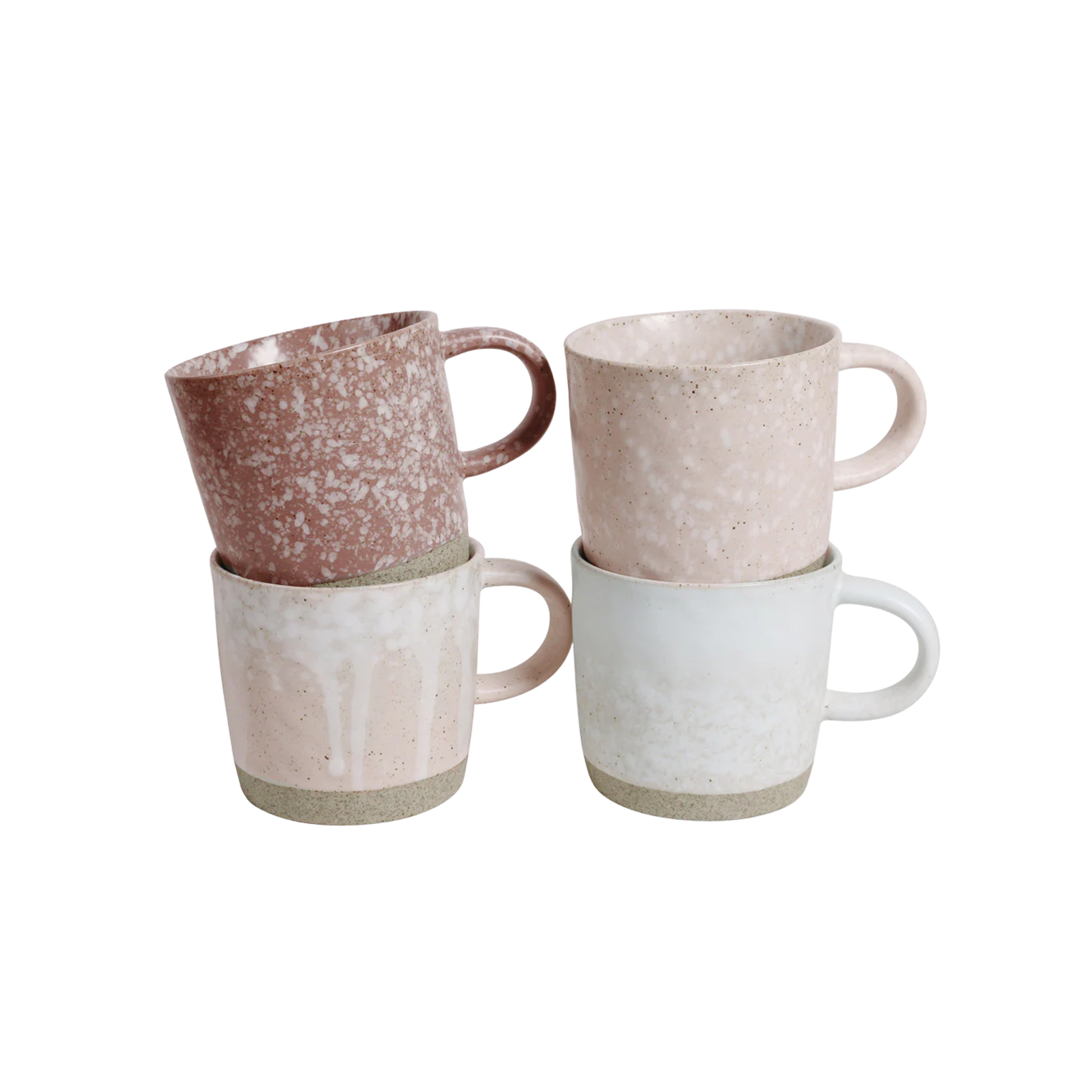 Robert Gordon set of 4 stoneware pink mugs stacked in pairs