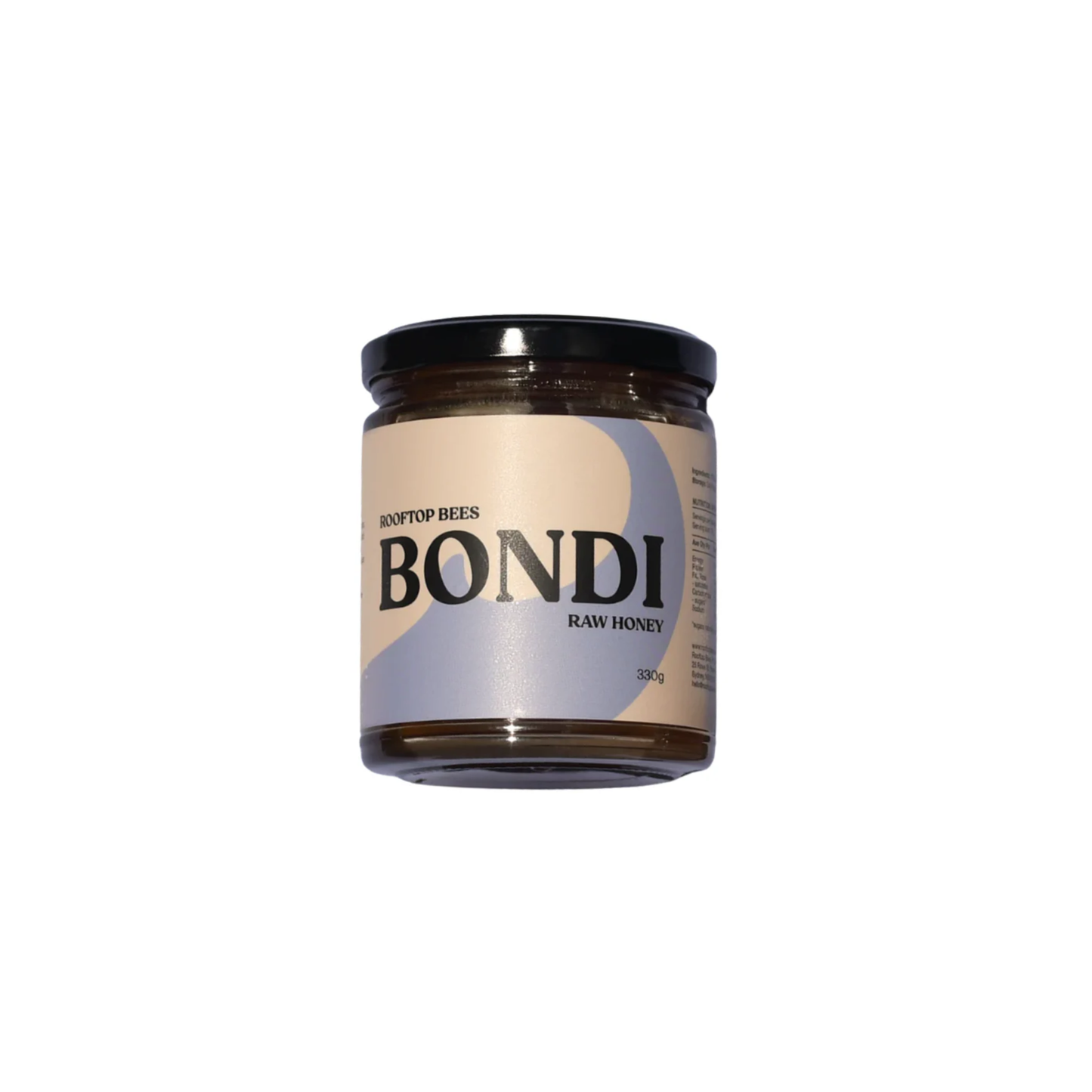 Rooftop Bees Bondi honey front view of jar and lablel