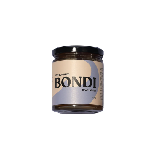 Rooftop Bees Bondi honey front view of jar and lablel