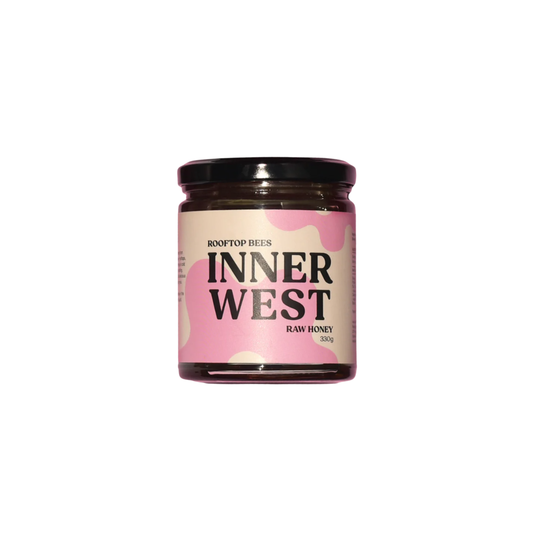 Rooftop Bees Inner West honey front view of jar and lablel