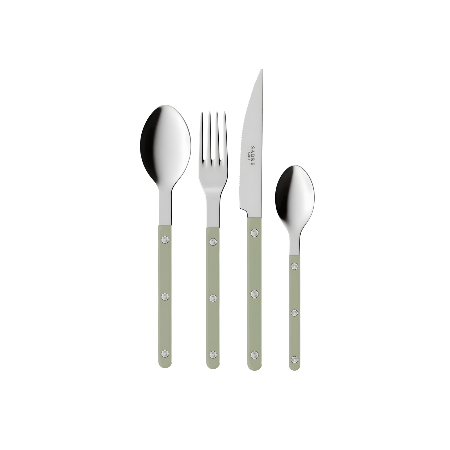 Spoon, fork, knife and teaspoon from Sabre Bistrot Cutlery Asparagus 24 Piece Set