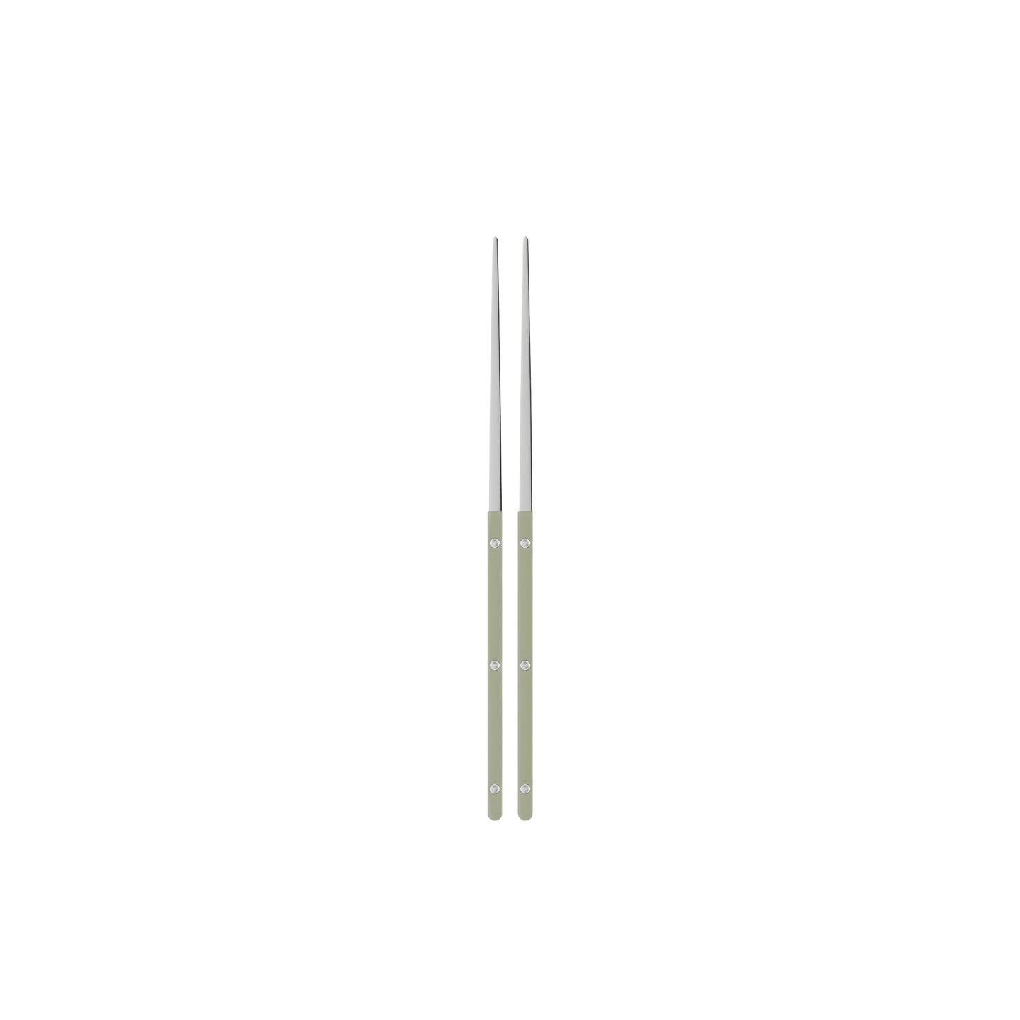 Sabre Bistrot Cutlery Chopsticks 23cm (pair) Asparagus, which is made from Inox 18/10 - Manche nylon, not dishwasher safe and not suitable in microwave oven, ergonomic design for comfortable grip, ideal for enjoying dishes such as sushi or noodles.