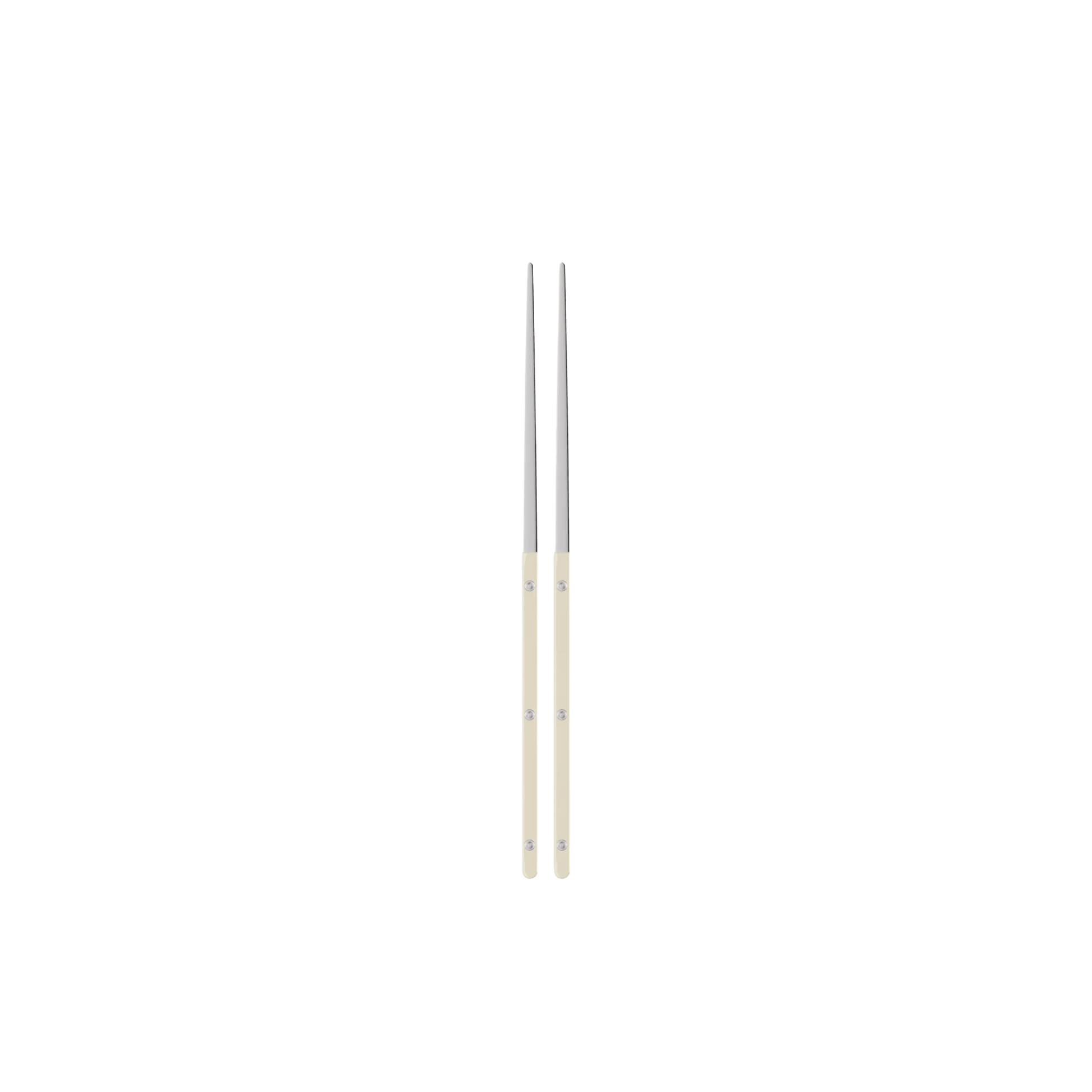 Sabre Bistrot Cutlery Chopsticks 23cm (pair) Ivory, which is made from Inox 18/10 - Manche nylon, not dishwasher safe and not suitable in microwave oven, ergonomic design for comfortable grip, ideal for enjoying dishes such as sushi or noodles.
