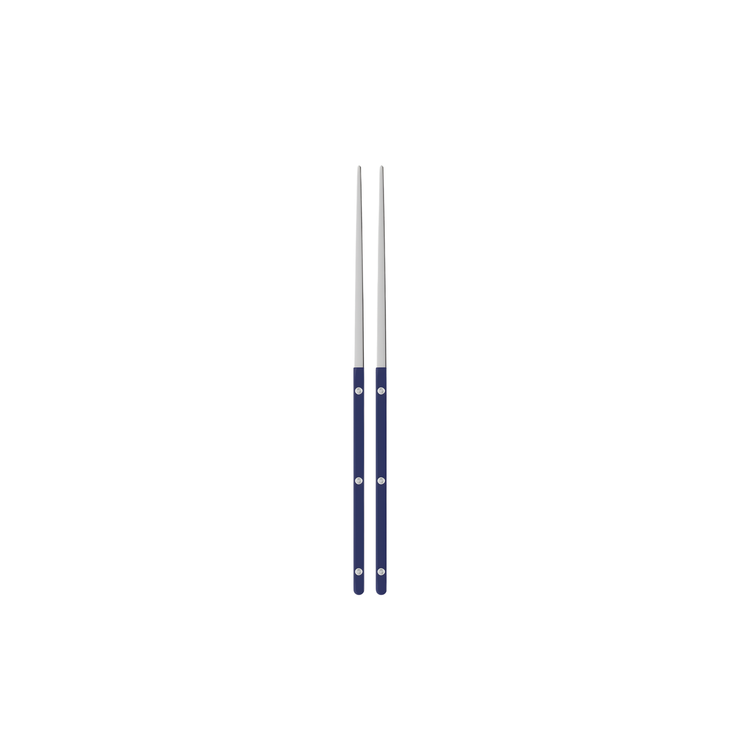 Sabre Bistrot Cutlery Chopsticks 23cm (pair) Navy Blue, which is made from Inox 18/10 - Manche nylon, not dishwasher safe and not suitable in microwave oven, ergonomic design for comfortable grip, ideal for enjoying dishes such as sushi or noodles.