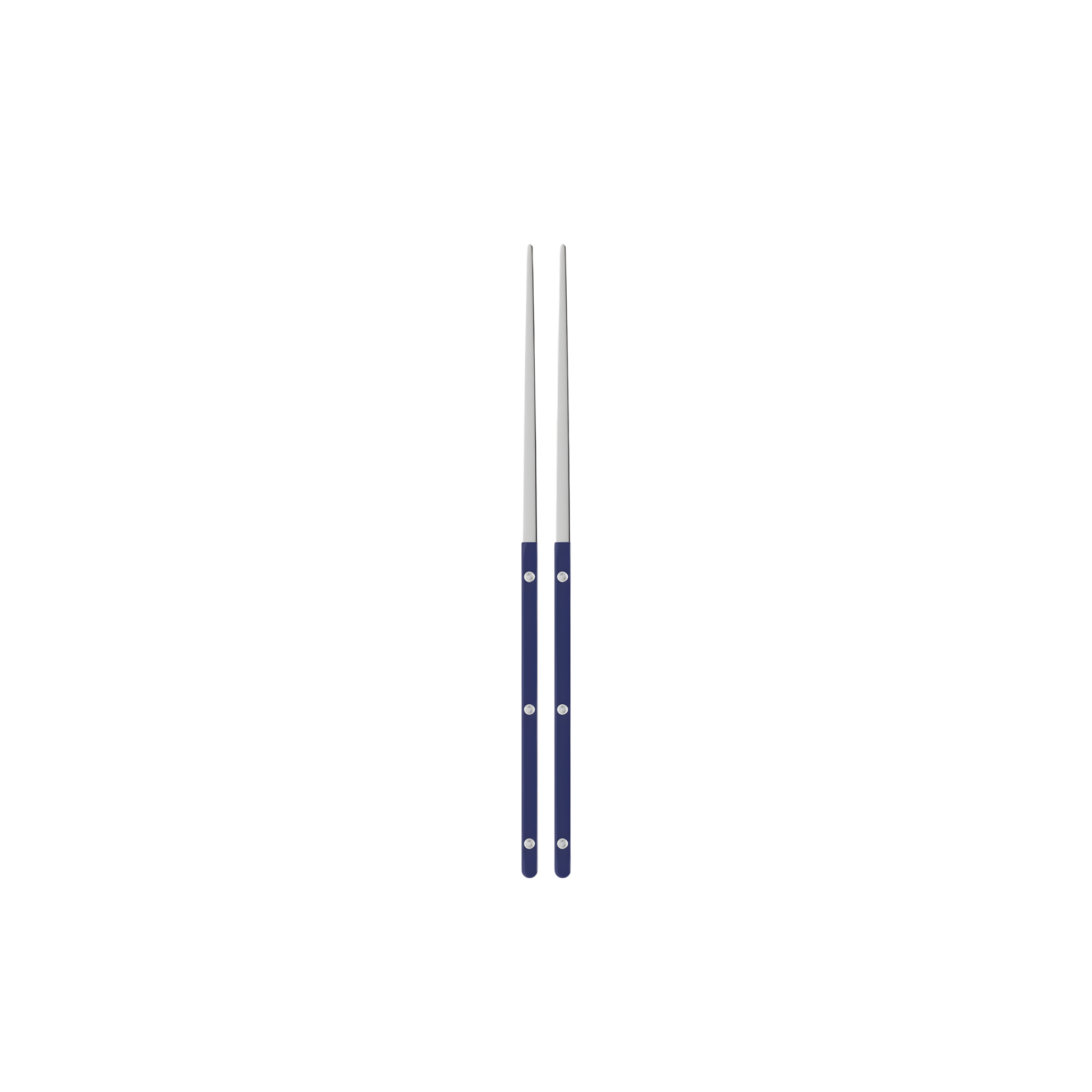 Sabre Bistrot Cutlery Chopsticks 23cm (pair) Navy Blue, which is made from Inox 18/10 - Manche nylon, not dishwasher safe and not suitable in microwave oven, ergonomic design for comfortable grip, ideal for enjoying dishes such as sushi or noodles.