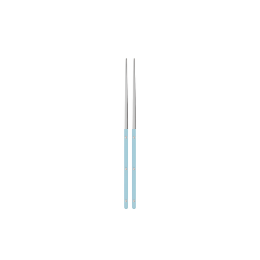 Sabre Bistrot Cutlery Chopsticks 23cm (pair) Pastel Blue, which is made from Inox 18/10 - Manche nylon, not dishwasher safe and not suitable in microwave oven, ergonomic design for comfortable grip, ideal for enjoying dishes such as sushi or noodles.