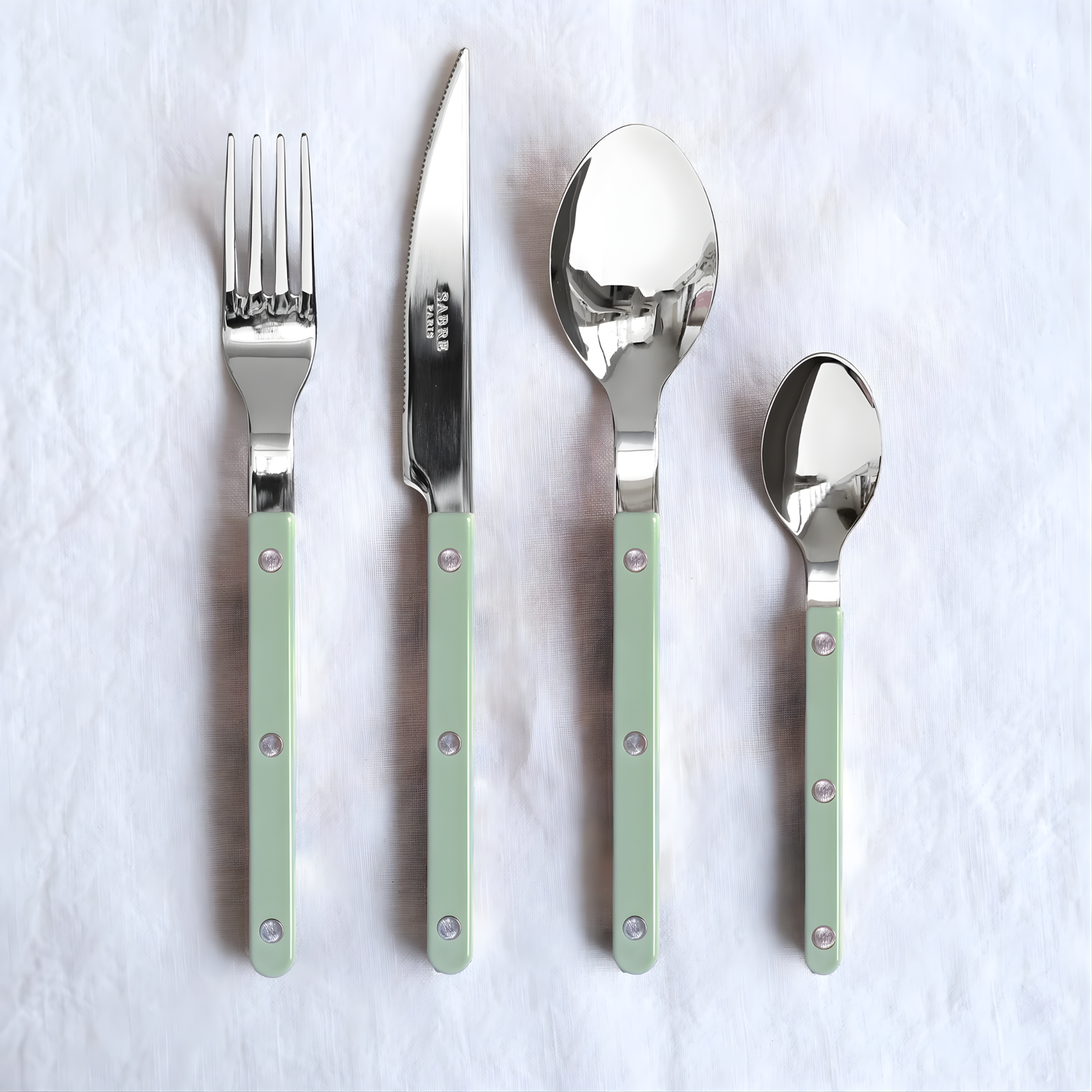 The asparagus collection with the Sabre Bistrot Cutlery Fork 22cm Asparagus, which is made from stainless steel and Inox 18/10 - Manche nylon, dishwasher safe at 113°F (45°C) maximum. Vital part of your dinner set at every stage of the meal.