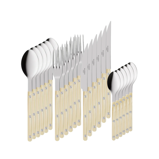 Complete utensils from Sabre Bistrot Cutlery Horn 24 Piece Set