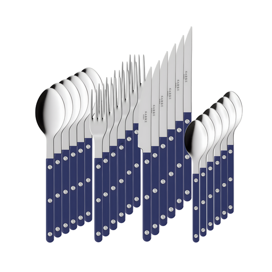 Complete utensils from Sabre Bistrot Cutlery Navy Blue 24 Piece Set