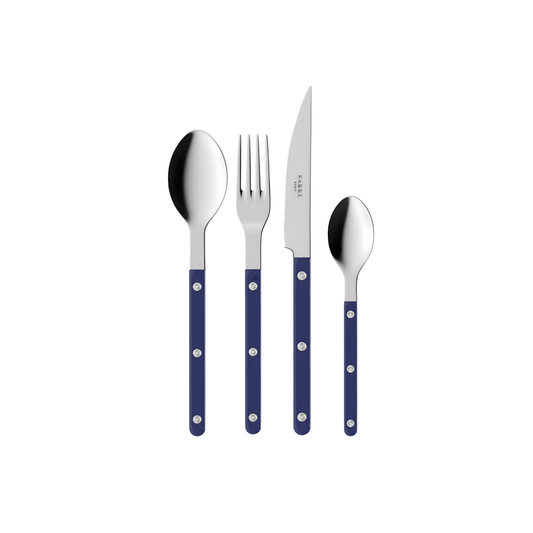 Complete utensils from the Sabre Bistrot Cutlery Navy Blue 4 Piece Set