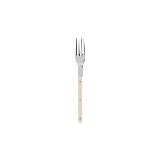 Sabre Paris Bistrot Dinner Fork 22 cm Ivory - stainless steel and nylon cutlery inspired by French cafés, featuring visible rivets, gloss or vintage finish, and durable design for elegant dining.