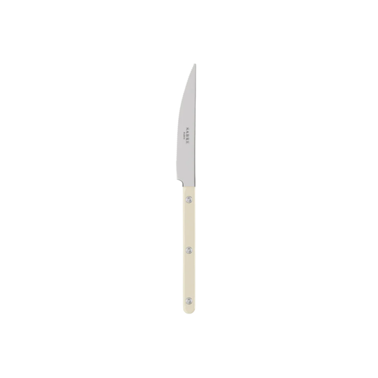 Sabre Paris Bistrot Dinner Knife 24 cm Ivory - stainless steel and nylon cutlery inspired by French cafés, featuring visible rivets, sharp blade, and gloss or vintage finish for stylish table settings.