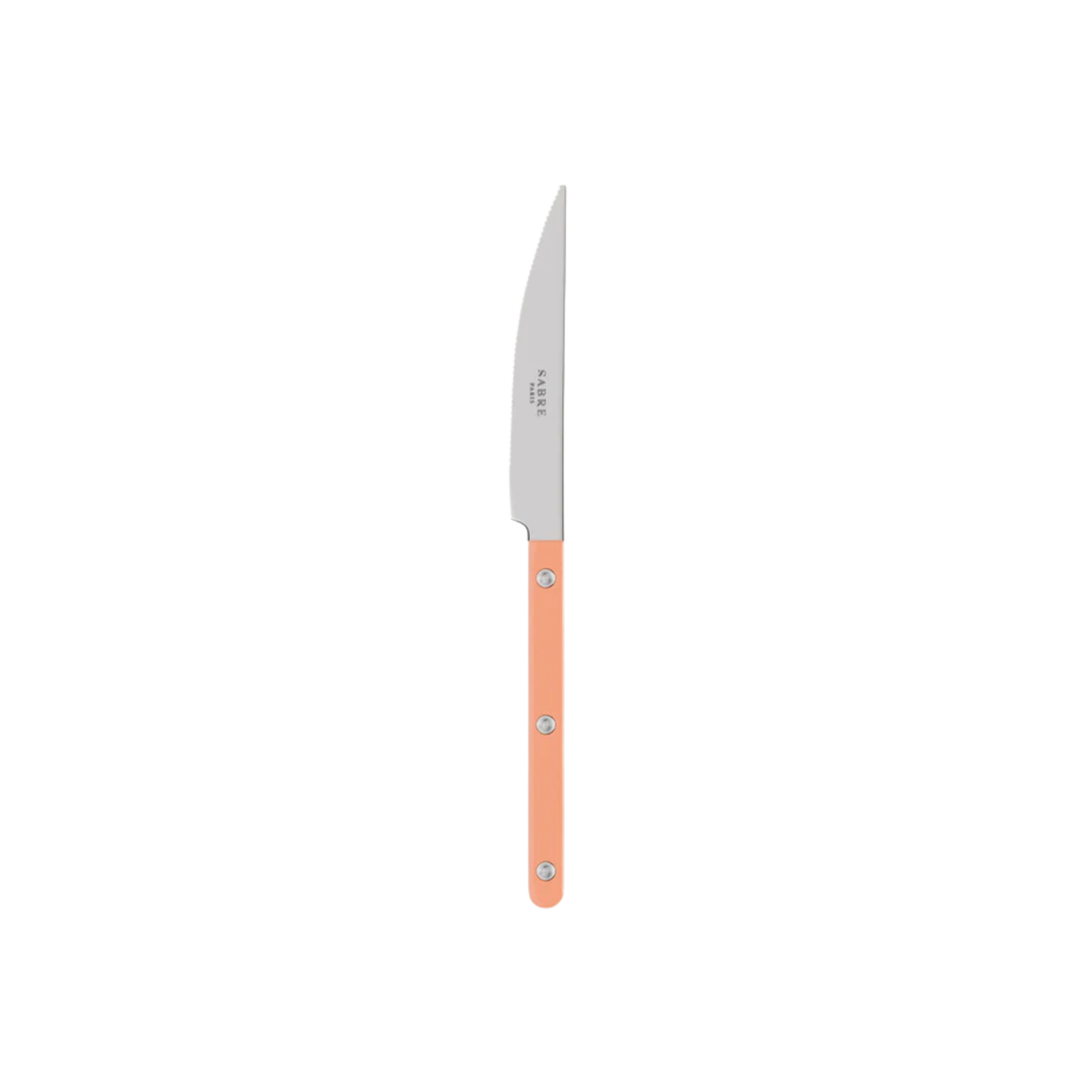 Sabre Paris Bistrot Dinner Knife - 24cm stainless steel knife with durable nylon handle and visible rivets. Elegant, dishwasher-safe cutlery inspired by classic bistro style, perfect for everyday meals or stylish table settings.