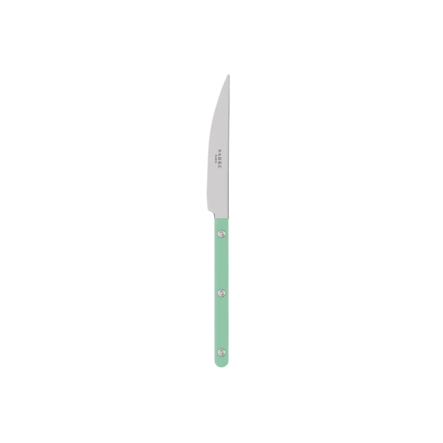 Sabre Paris Bistrot Dinner Knife 24 cm - stainless steel and nylon cafÃ©-style cutlery with visible rivets, available in gloss or vintage finish, elegant and durable design for modern dining.