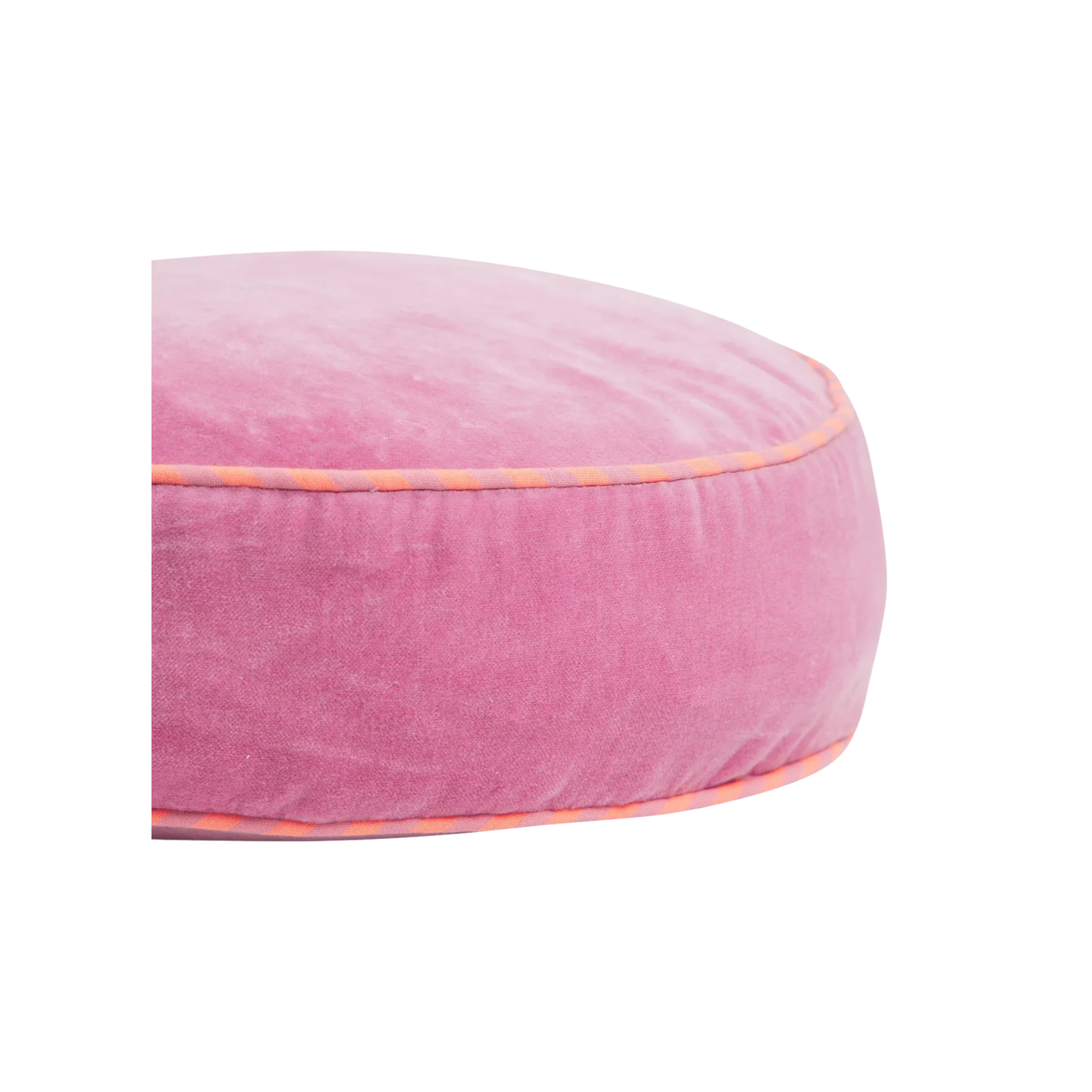 Sage & Clare Velvet Castillo round rose water cushion side view