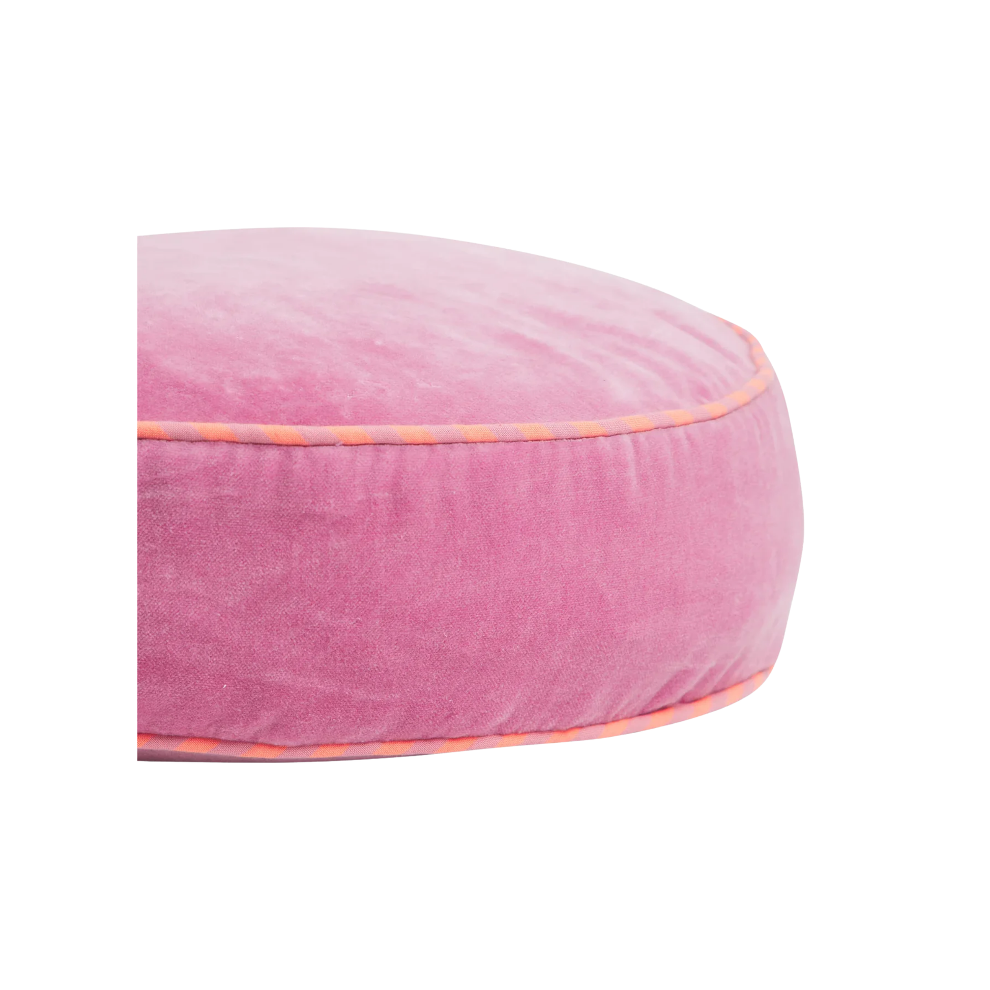 Sage & Clare Velvet Castillo round rose water cushion side view