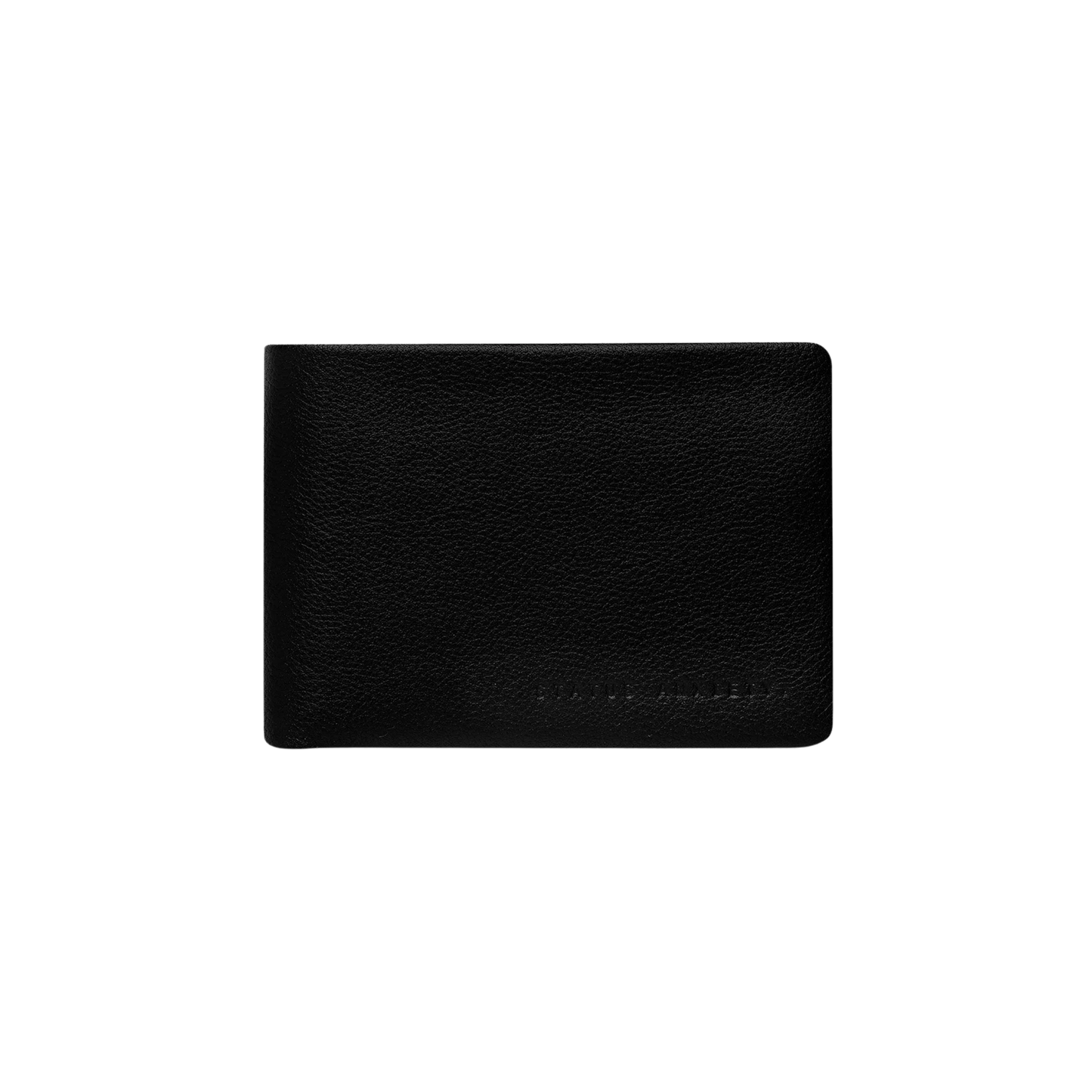 Front view of the Status Anxiety Wallet Jonah Black from premium Italian leather with 6 card slots, and fits AUD & USD.