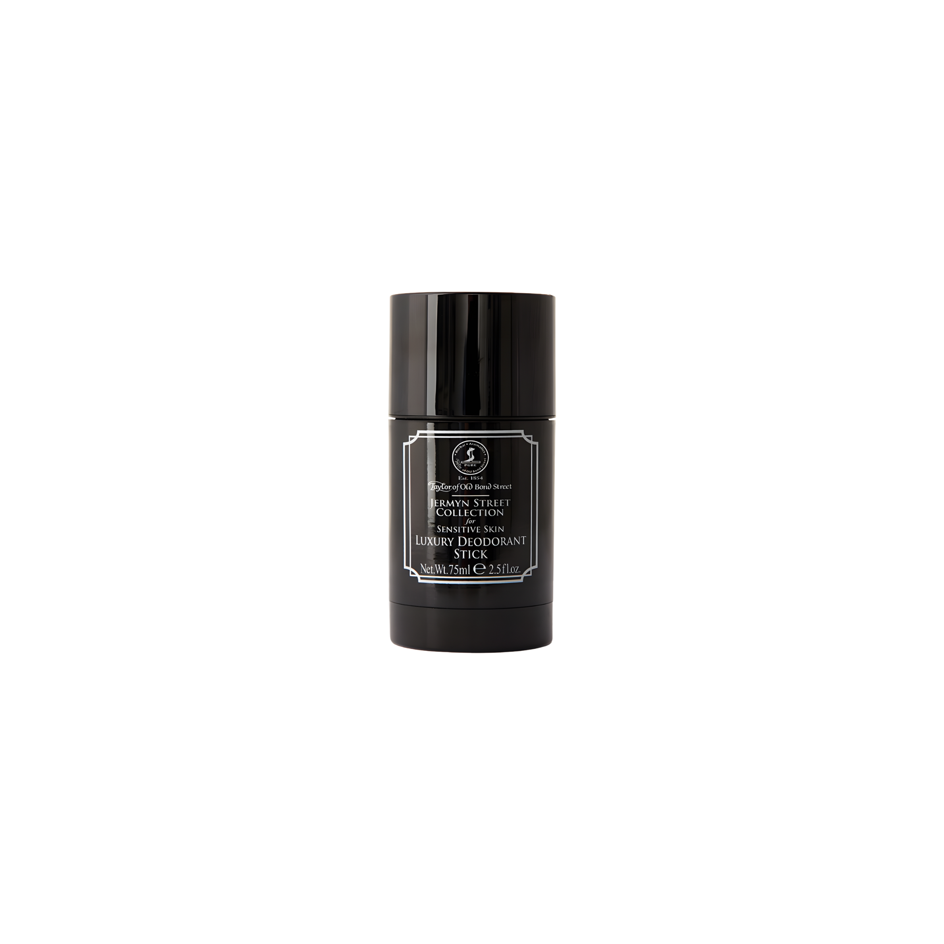 Front view of Fathom deodorant stick 75ml Jermyn Street, aluminium free men's deodorant for sensitive skin with fresh fougère scent, bergamot, citrus, lavender, musk and vanilla notes.