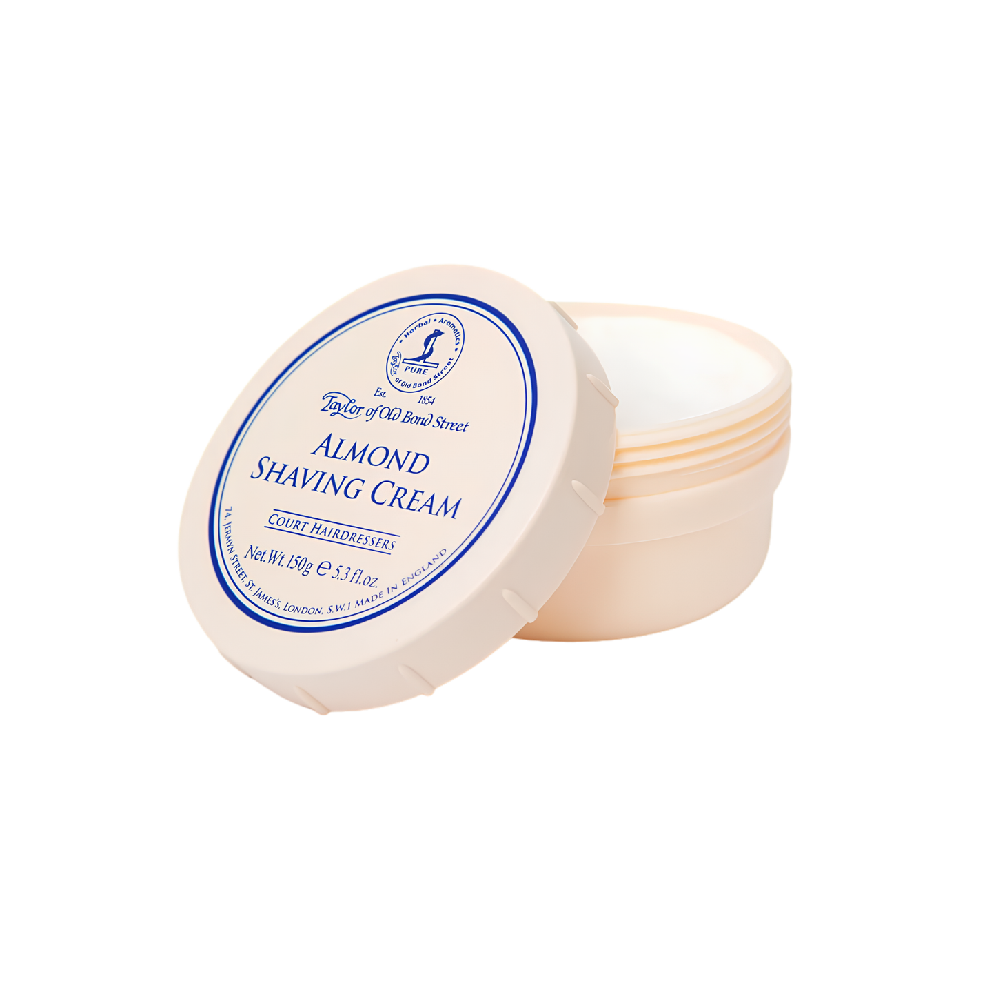 Open Taylor of Old Bond Street Shaving Cream Bowl 150g Almond sweetly scented, smooth and creamy lather for a better shave.