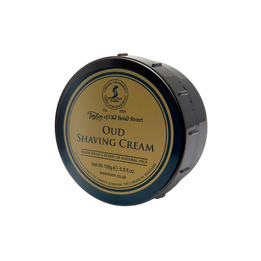 Front view of Fathom shaving cream bowl 150g Oud, men's shaving cream with rich protective lather, warm oud and amber fragrance for a smooth close shave.