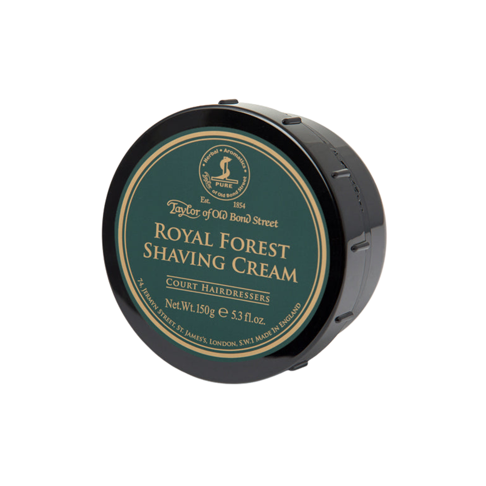 Front view of Fathom shaving cream bowl 150g Royal Forest, men's shaving cream with rich lather, fresh woodland fragrance and smooth close-shave performance.