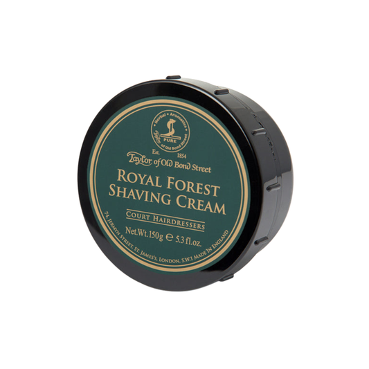 Front view of Fathom shaving cream bowl 150g Royal Forest, men's shaving cream with rich lather, fresh woodland fragrance and smooth close-shave performance.