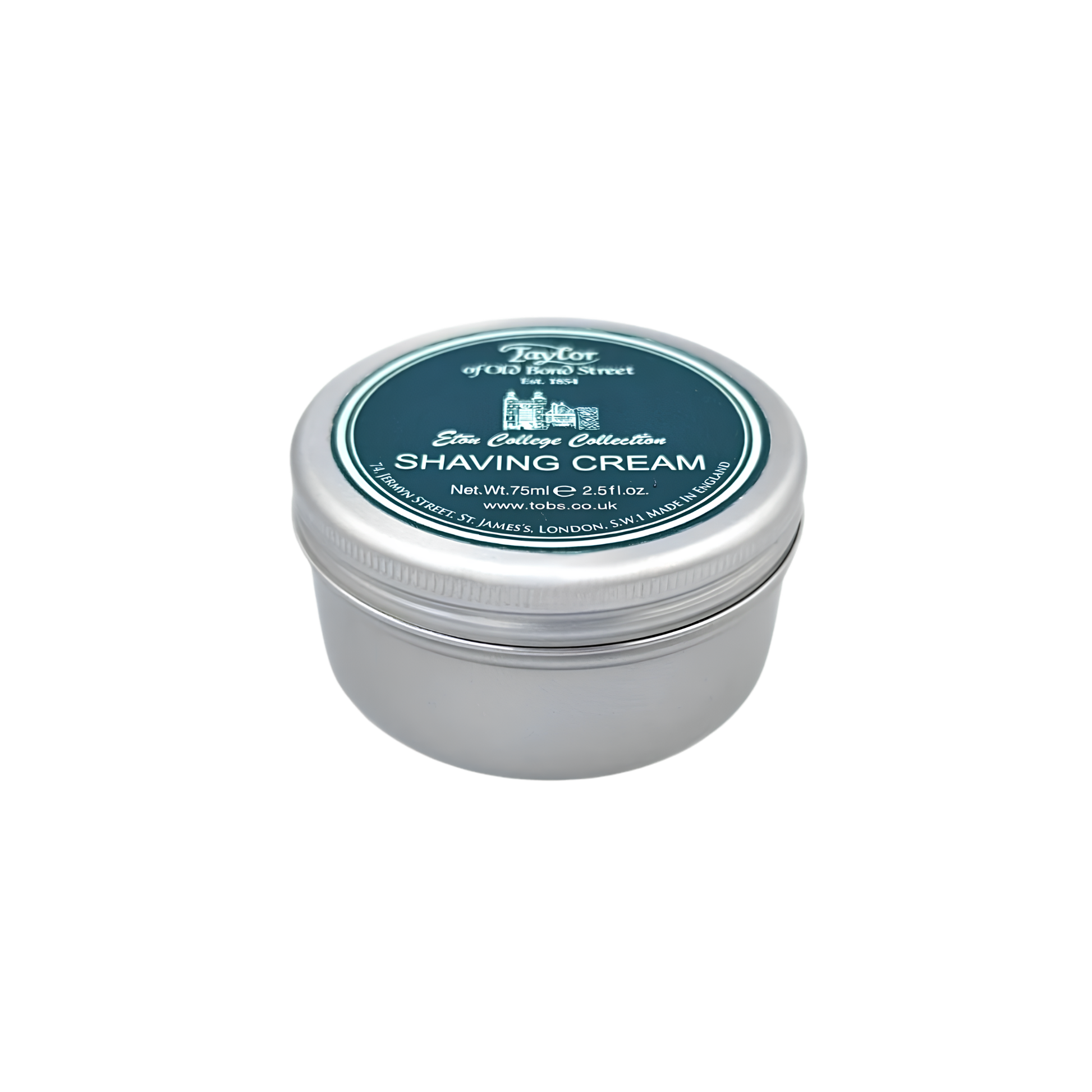 Semi top view of the Taylor of Old Bond Street citrus based Shaving Cream Bowl 75g Eton College inspired from the barber shop opened at Eton College.