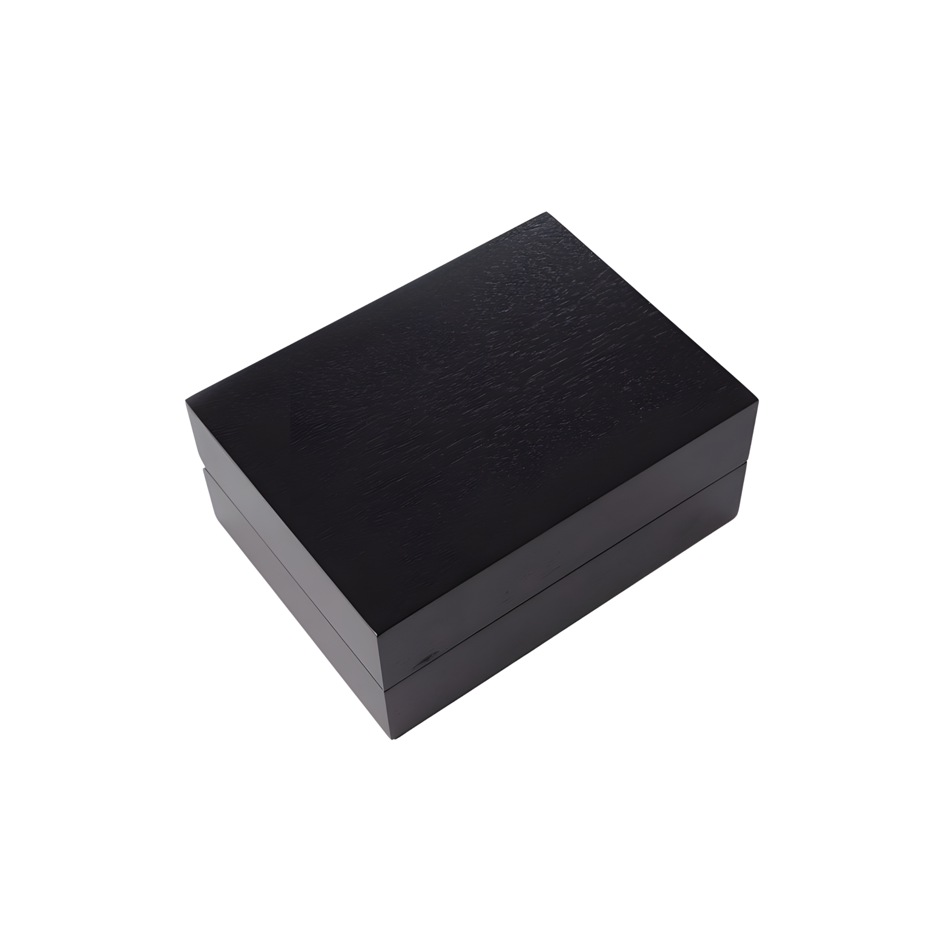 Showing the close box of the Fathom wooden gift box set with Jermyn Street shaving cream bowl and black pure badger shaving brush, luxury men's shaving set in elegant wooden box, perfect for gifting.