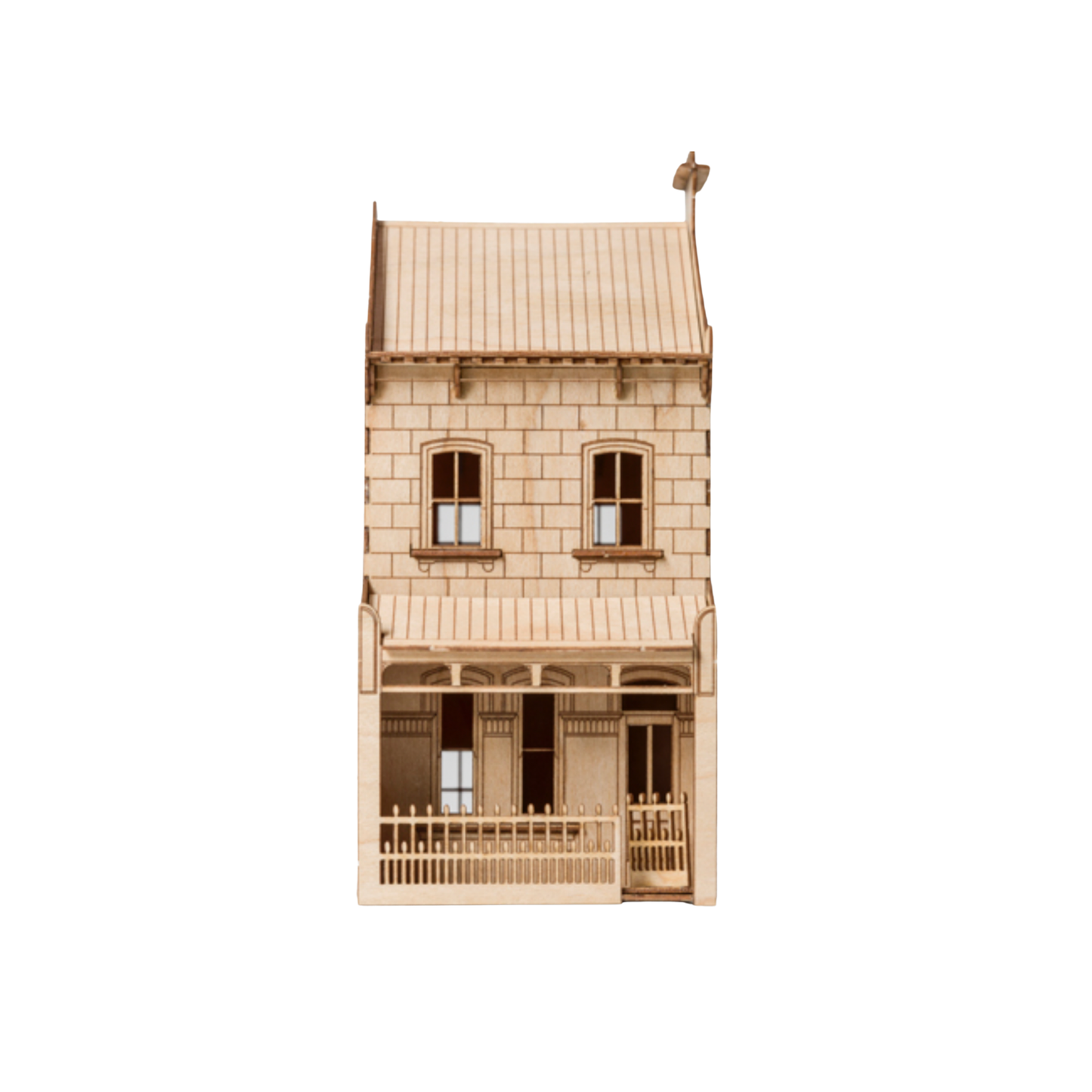 The Little Building Co wooden Model House Paddington Terrace straight on front view