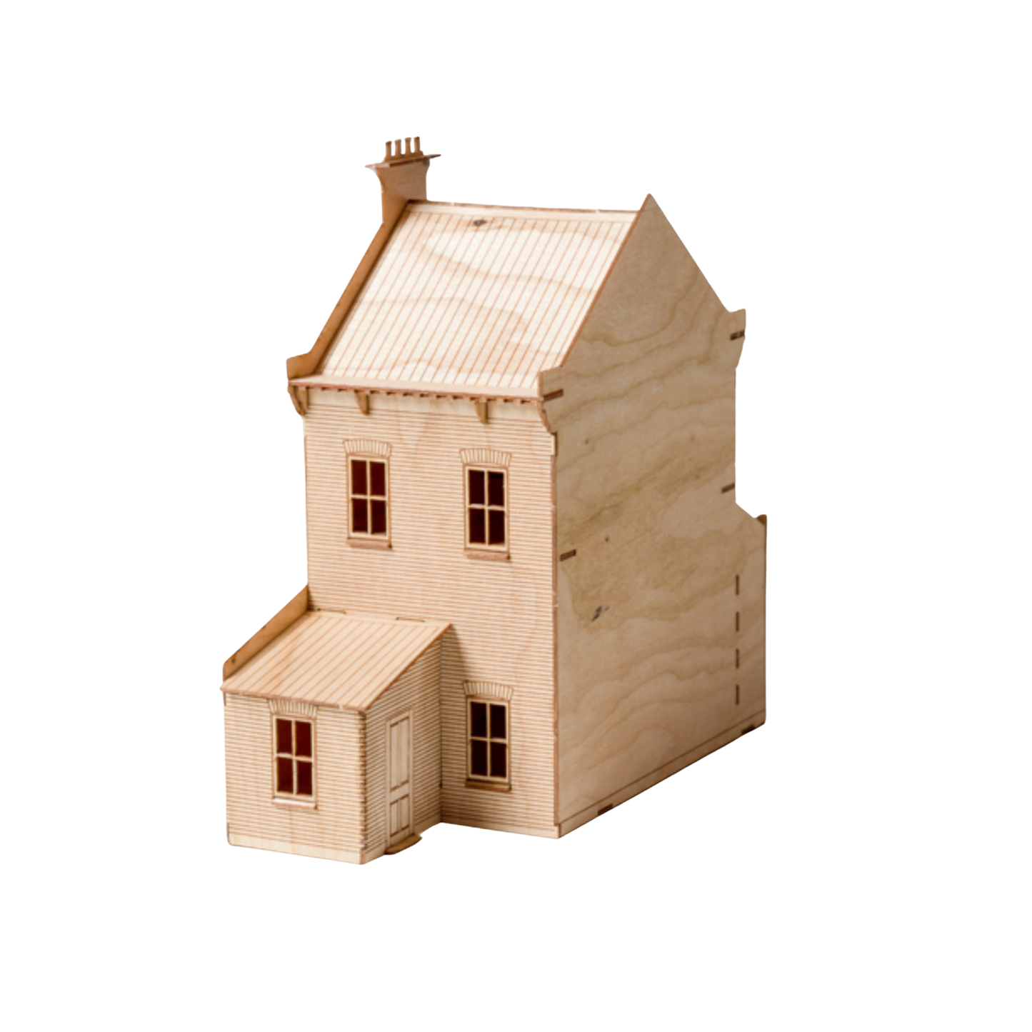 The Little Building Co wooden Model House Paddington Terrace slight angle back view