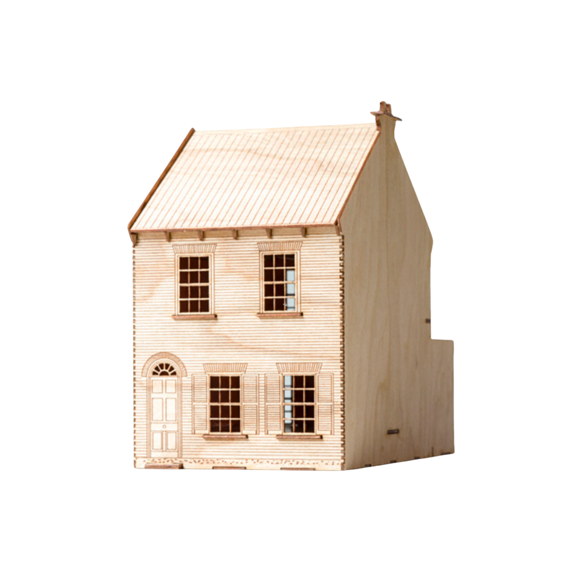 The Little Building Co wooden Model House Regency Terrace slight angle front view