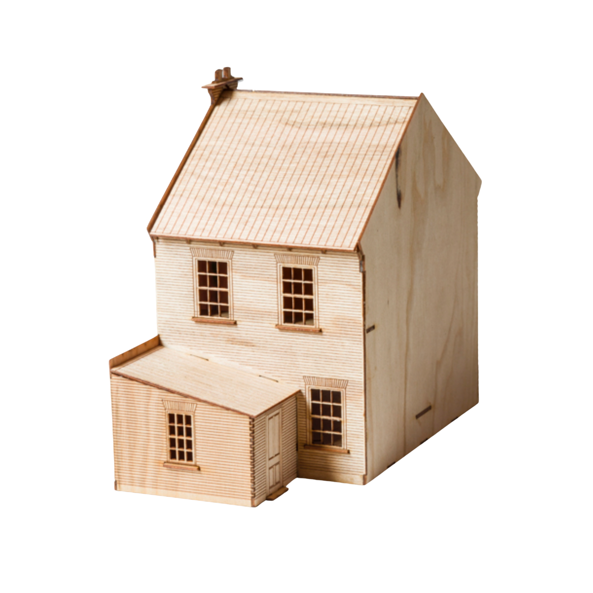 The Little Building Co wooden Model House Regency Terrace slight angle back view