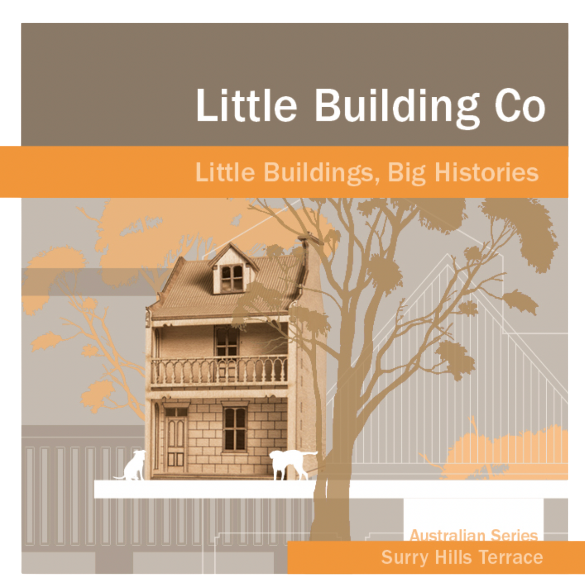 The Little Building Co wooden Model House Surry Hills Terrace packaging graphic