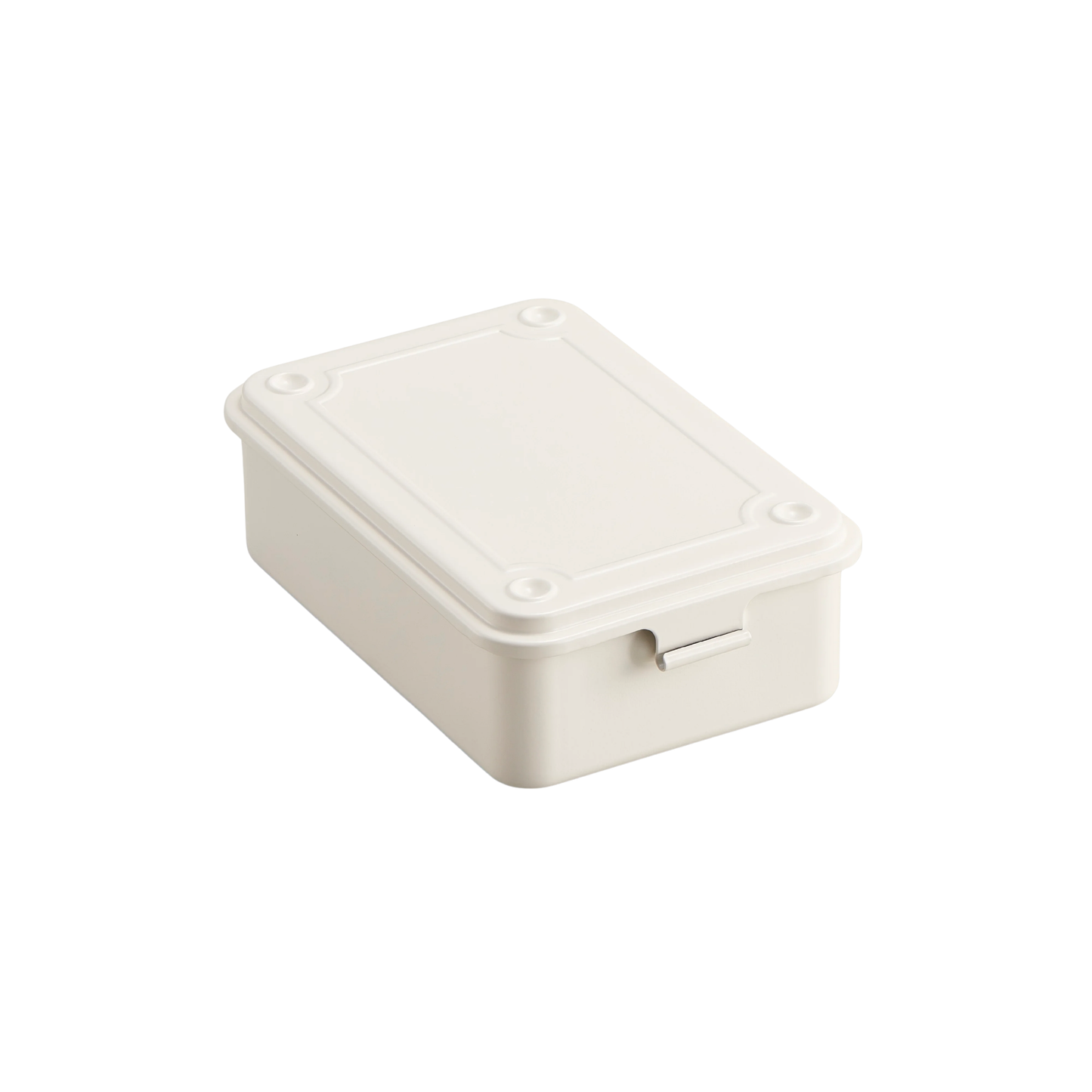 Closed Toyo Toolbox Trunk Shape T-150 White made from a single steel plate, lightweight and portable as general storage box.